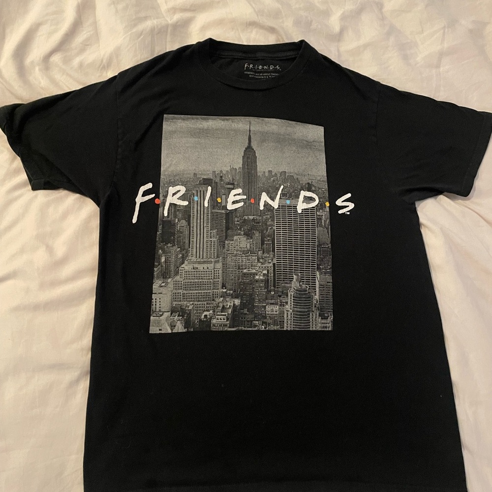 FRIENDS Black Graphic Tee with City Print